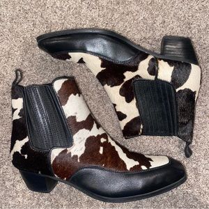 Dingo cow print ankle booties